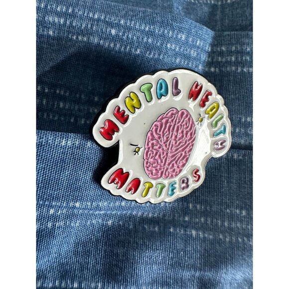 MENTAL HEALTH MATTERS Enamel Lapel Pin NEW - Picture 3 of 3